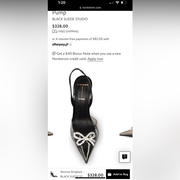 Shoes - BLACK SUEDE STUDIO. Monroe Slingback Pointed Toe Pump. Size 36!